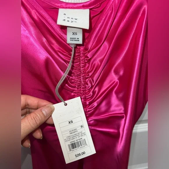 🩷 NWT! Pink Satin Slip Dress - Picture 4 of 4